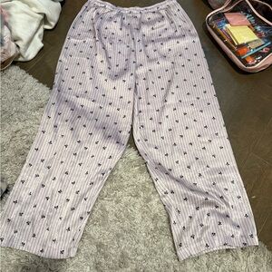 Morgan Taylor Pink Pajama Pants with Black Bow Pattern